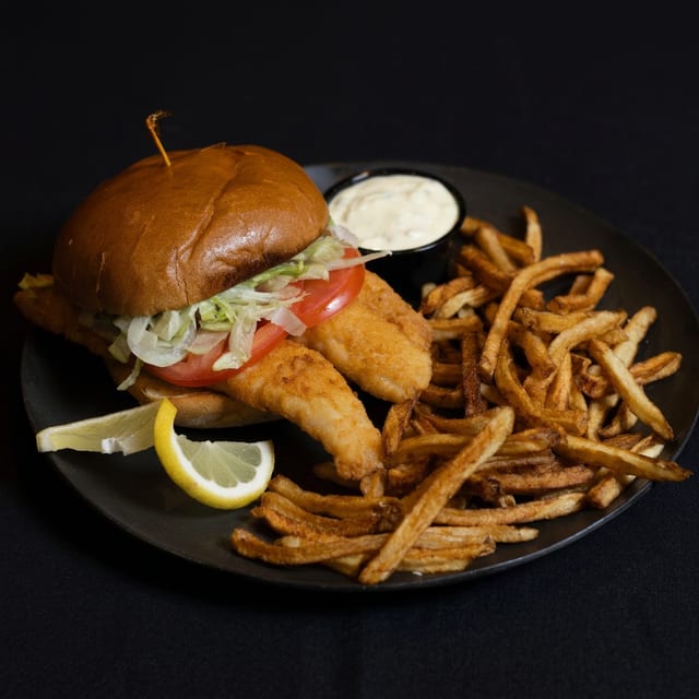 Breaded Perch Sandwich.